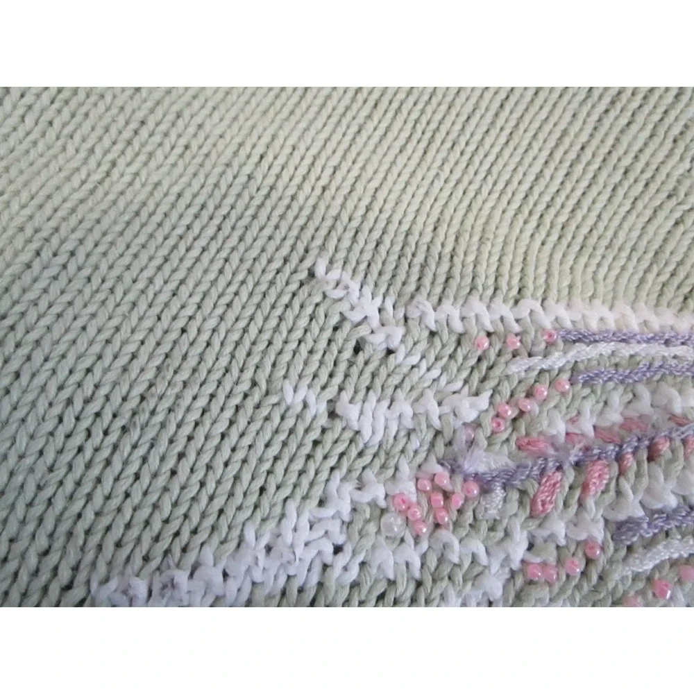 Vintage Storybook Knits Cardigan Womens LGreen Handknits‎ Sweater Cottagecore